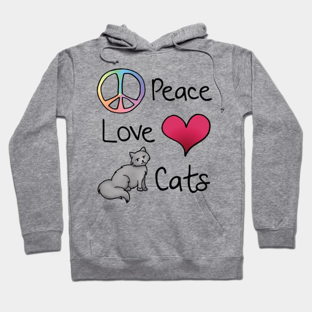 Peace Love Cats Hoodie by julieerindesigns